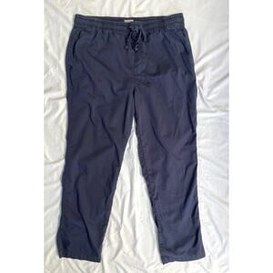 Faherty Essential Cotton Navy Blue Essential Drawstring Travel Lounge Pants, XL